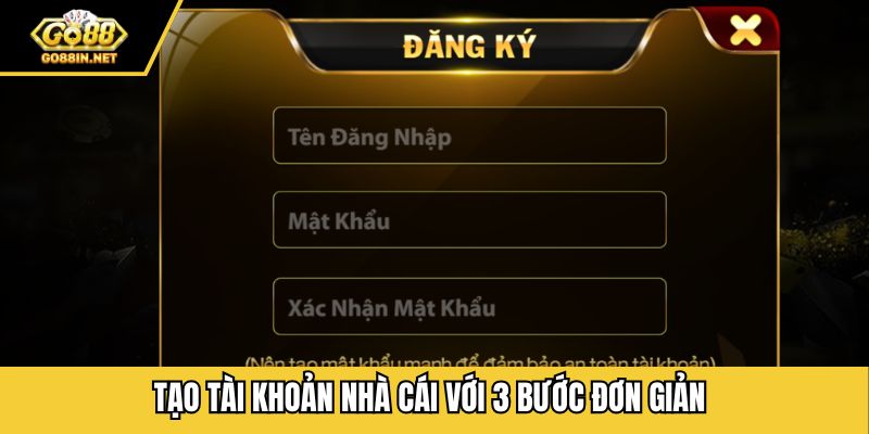 Tạo tài khoản nhà cái với 3 bước đơn giản
